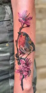 cm3 tattoo of a robin