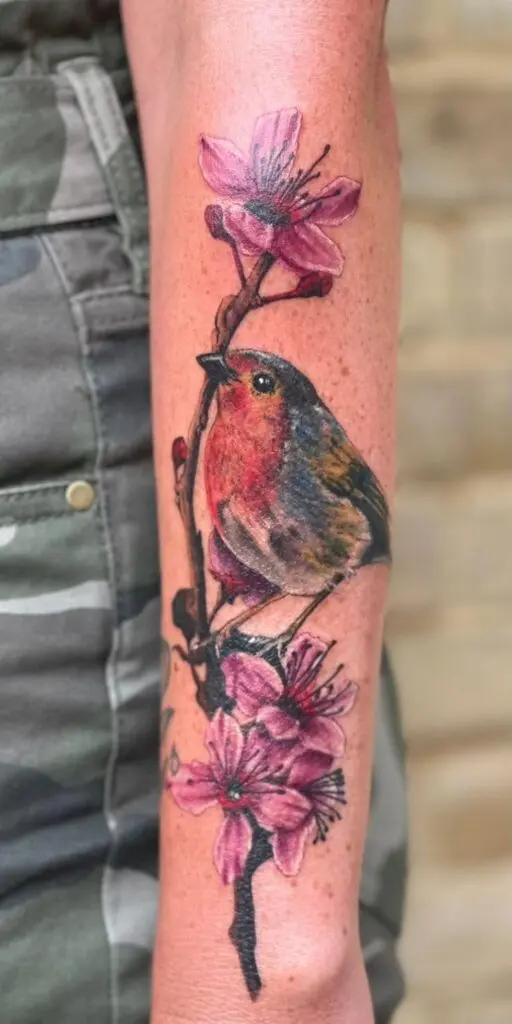 cm3 tattoo of a robin