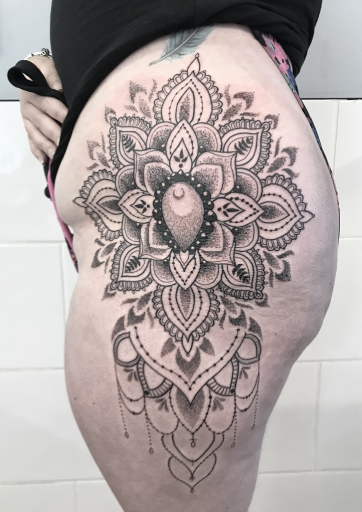 dot work mandala tattoo