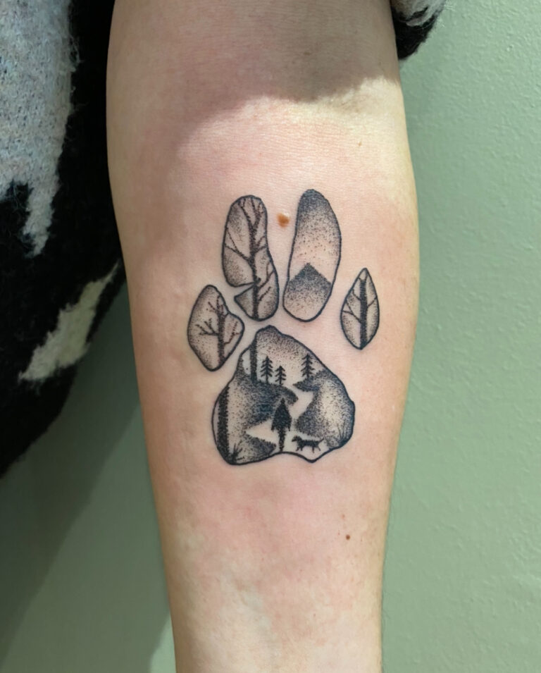 A memorial tattoo to honour a lost pet